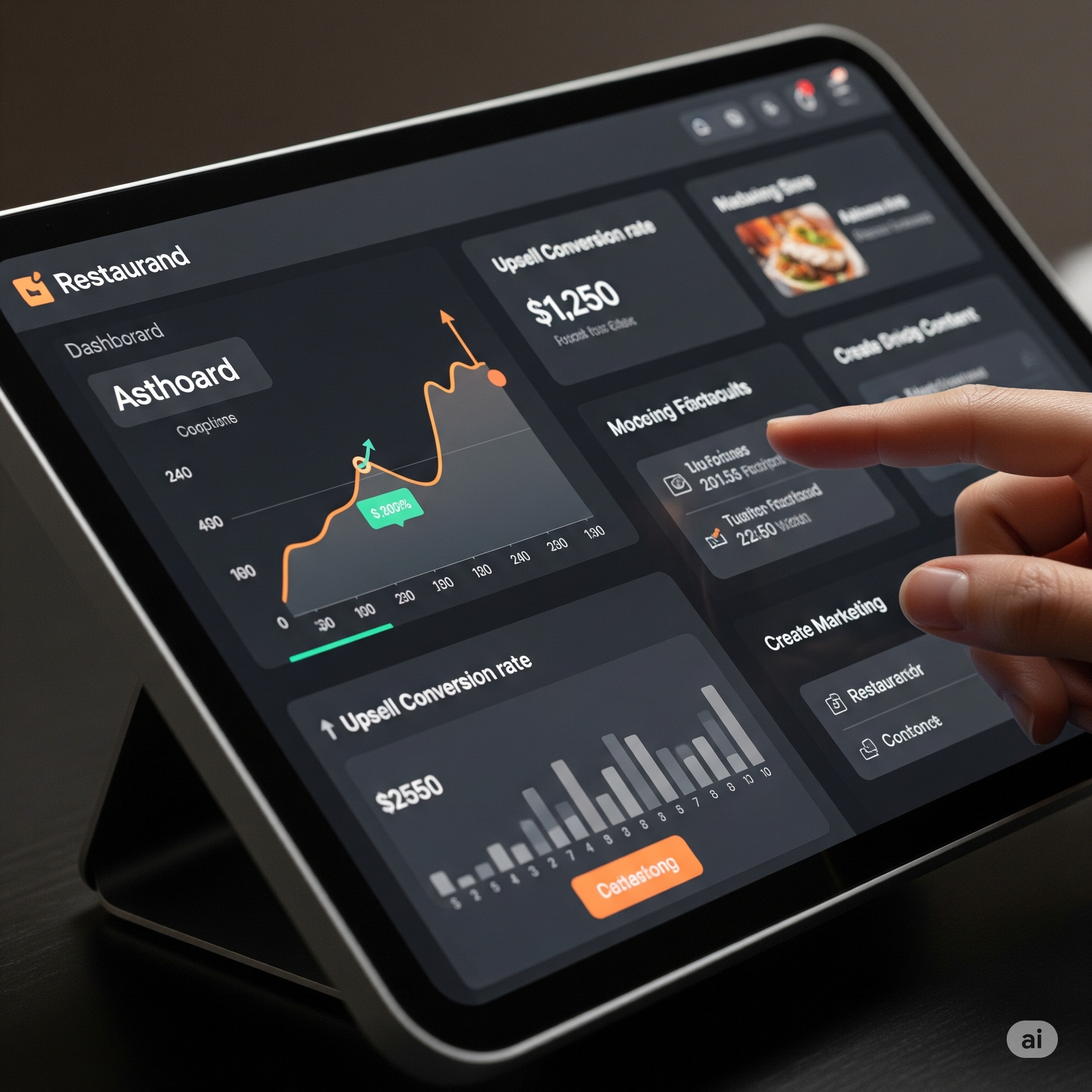 A preview of the Clarity Menu dashboard showing analytics and menu management features.